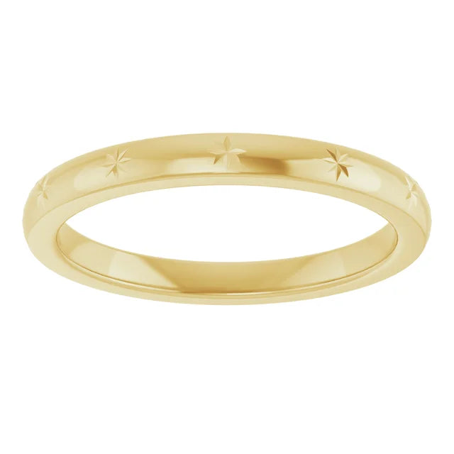 14K 2.2 mm Celestial Flat Band Size 7