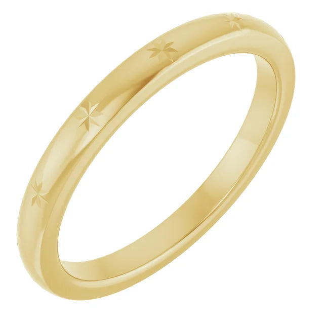 Celestial Stars Engraved Band Ring
