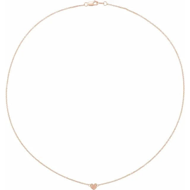 Heart Station Pendant Necklace 16 Inches