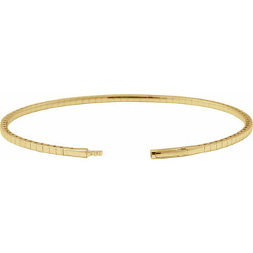 14K Yellow Gold 1 CTW Natural Diamond Flexible Bangle Bracelet