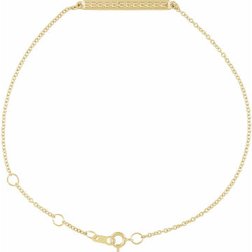 14K Yellow Gold Sculptural Bar Link Bracelet