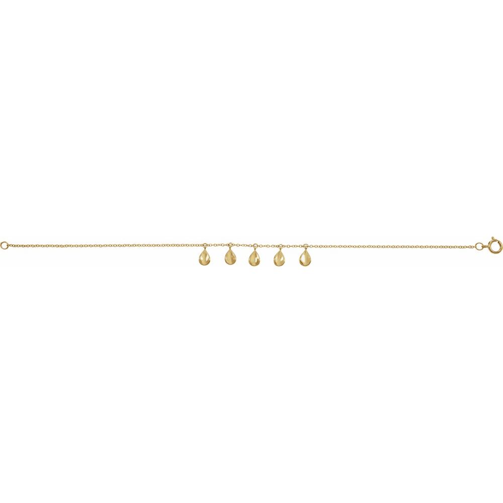 14K Yellow Gold 5-Station Geometric Charm Bracelet