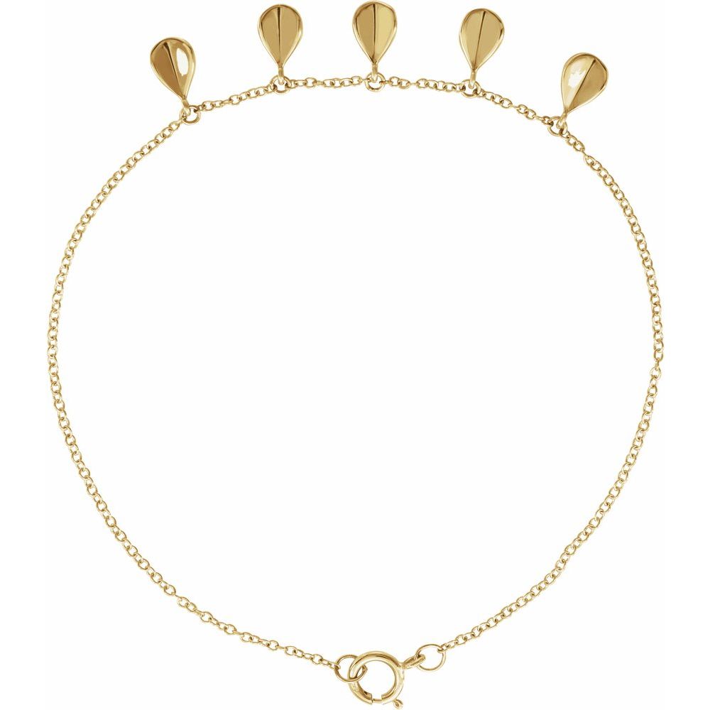 14K Yellow Gold 5-Station Geometric Charm Bracelet