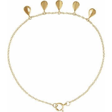 14K Yellow Gold 5-Station Geometric Charm Bracelet