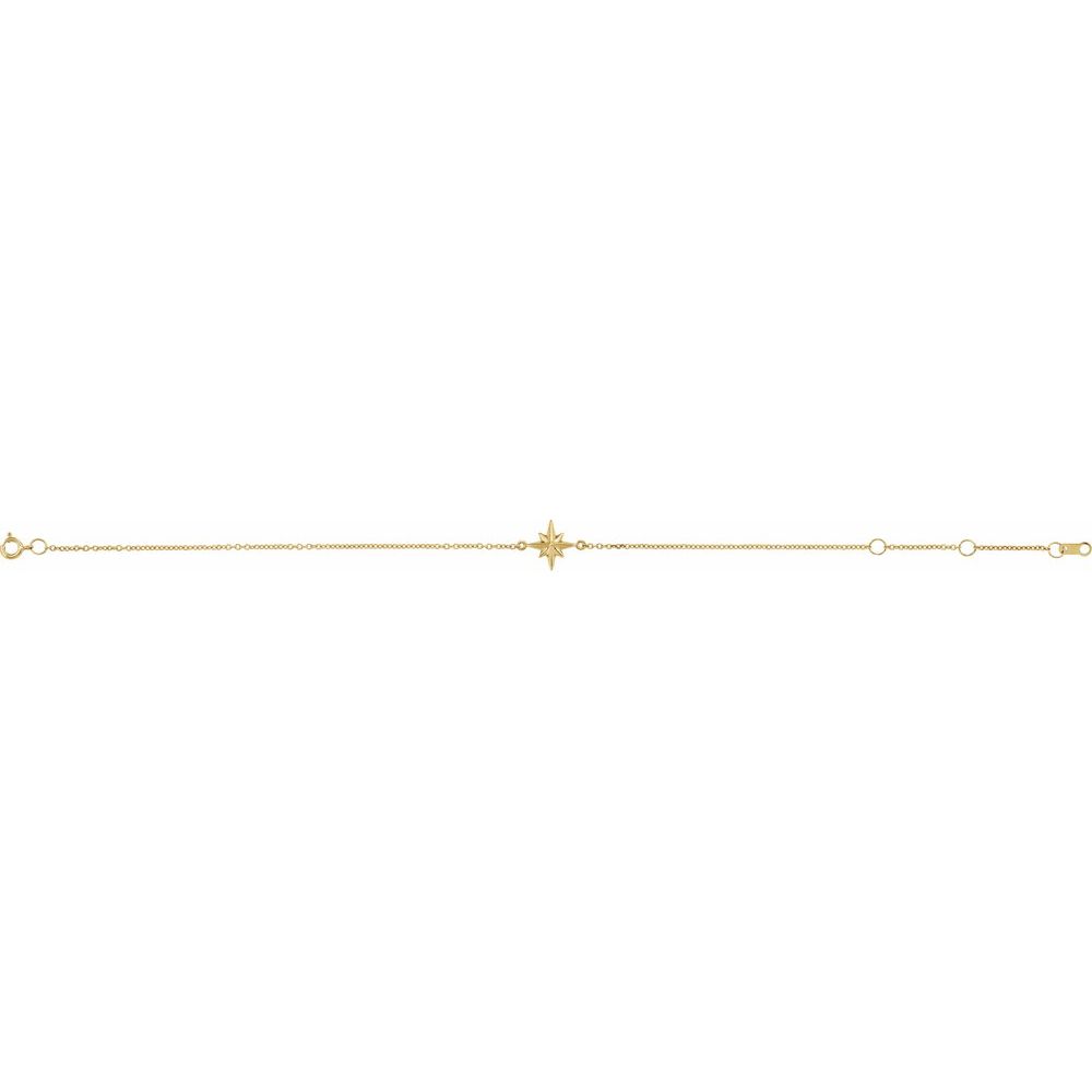 14K Yellow Gold Star Burst Adjustable Bracelet