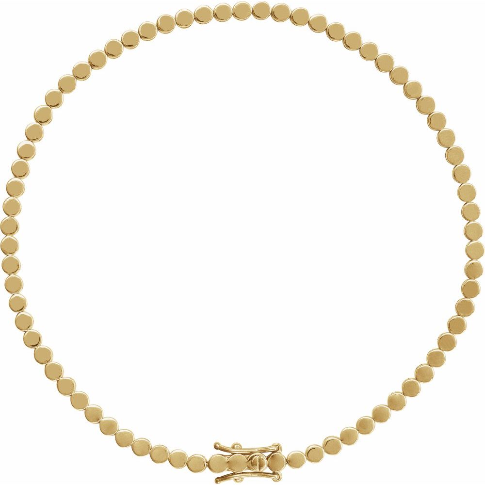 14K Yellow Gold Geometric Circle Line 7" Bracelet