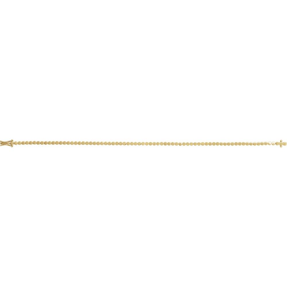 14K Yellow Gold Geometric Circle Line 7" Bracelet