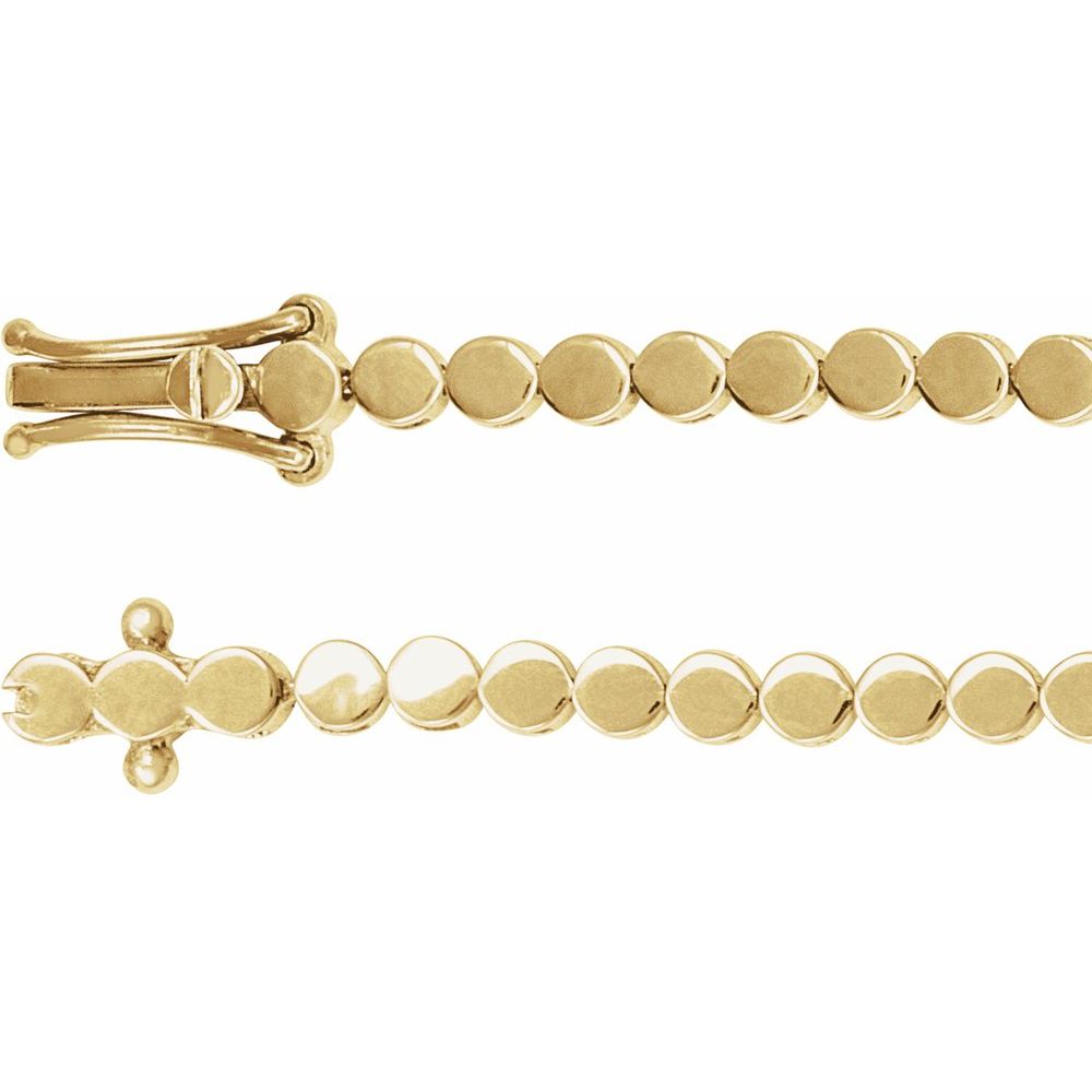 14K Yellow Gold Geometric Circle Line 7" Bracelet