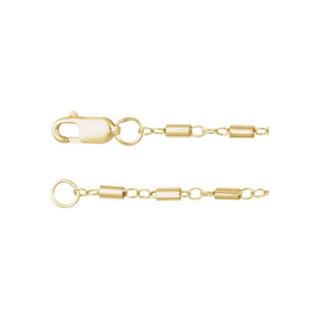 14K Yellow Gold 1.7 mm Satellite Bar Link Cable Bracelet