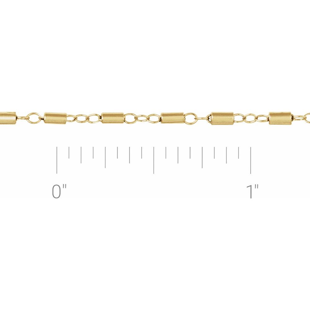 14K Yellow Gold 1.7 mm Satellite Bar Link Cable Bracelet