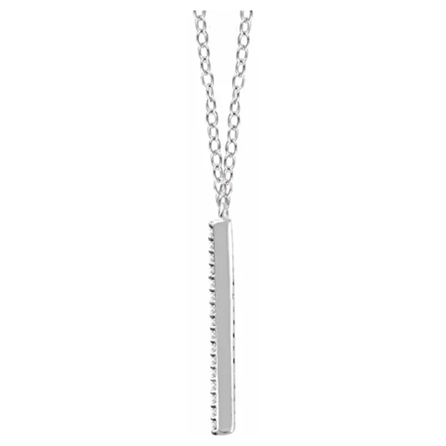 Diamond Curved Chevron Pendant Necklace 1/6CTW 16-18 Inches