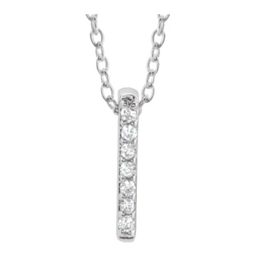 Diamond Mini Bar Pendant Necklace 1/4CTW 16-18 Inches