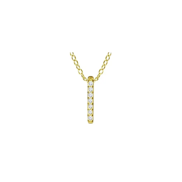 Diamond Mini Bar Pendant Necklace 1/4CTW 16-18 Inches