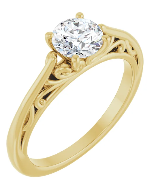 LAB DIAMOND 14K White 5.8 mm Round Engagement Ring Mounting (Copy)