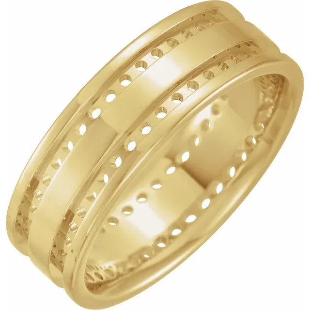 14K 1.5 mm Round Comfort-Fit 7 mm Flat Band Mounting Size 10