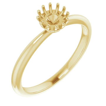 14K White 5.2 mm Round .04 CTW Natural Diamond Semi-Set Engagement Ring