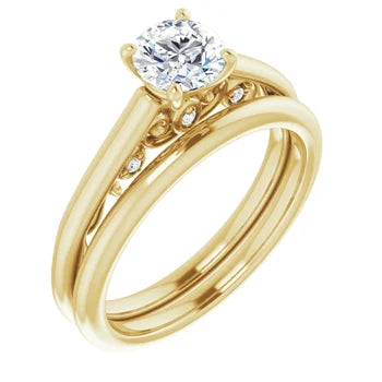 14K  5.5 mm Round Engagement Ring Mounting