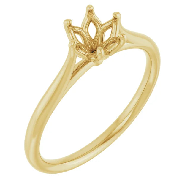 14K Yellow 5.5 mm Round Solitaire Engagement Ring Mounting
