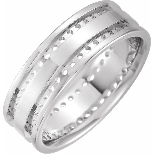 14K 1.5 mm Round Comfort-Fit 7 mm Flat Band Mounting Size 10