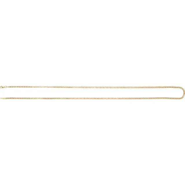 14K 1 mm Diamond-Cut Anchor Chain