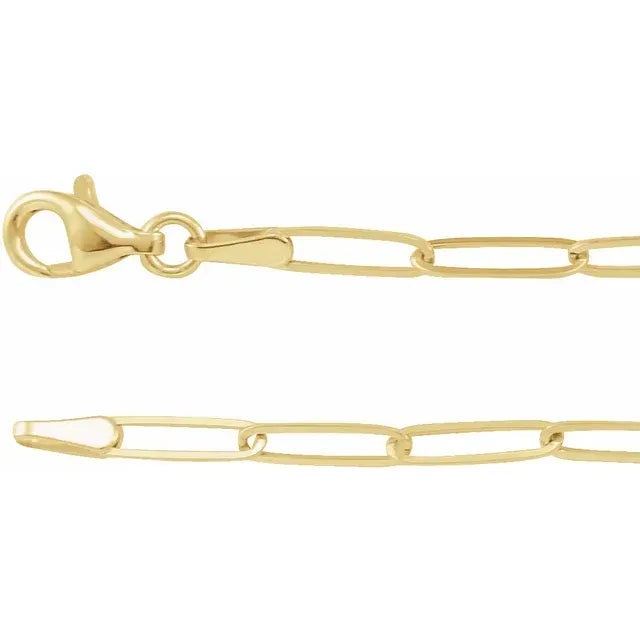 14K 2.6 mm Paperclip-Style 18" Chain