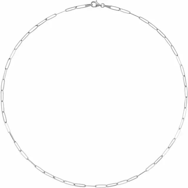 14K 2.6 mm Paperclip-Style 18" Chain