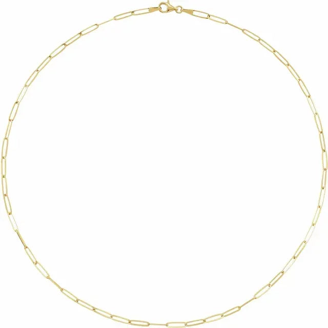 14K 2.6 mm Paperclip-Style 18" Chain