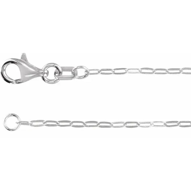 14K 1.25 mm Paperclip-Style 7" Chain