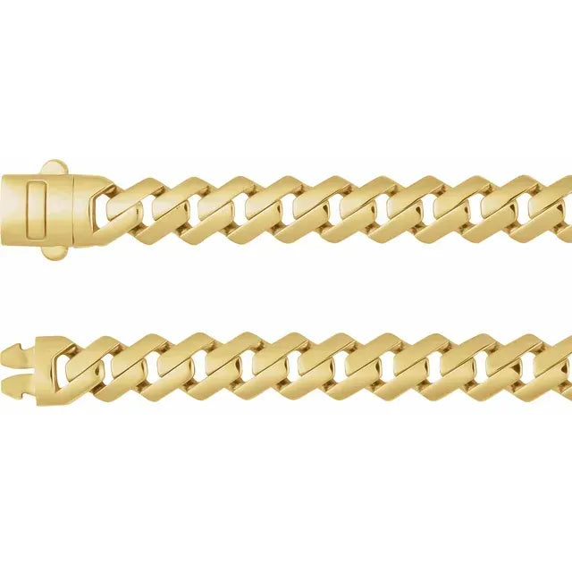 14K 7.4 mm Monaco Edge Curb 22" Chain