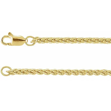 14K 1 mm Wheat 18" Chain