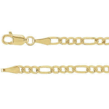 14K 3 mm Figaro 7" Chain