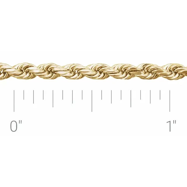 14K 2.8 mm Diamond-Cut Rope Chain