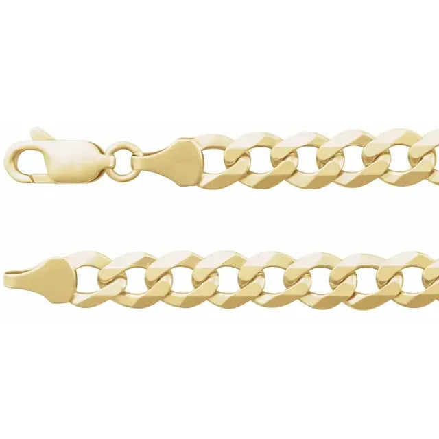 14K 7 mm Curb 8" Chain