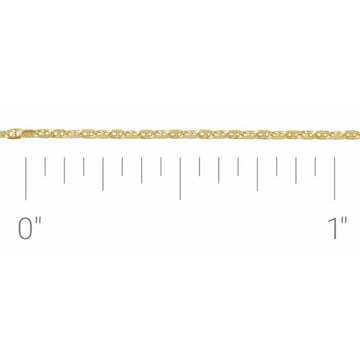 14K 2.25 mm Curbed Anchor 16" Chain