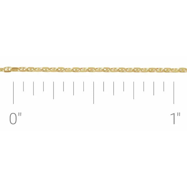 14K 2.25 mm Curbed Anchor 16" Chain