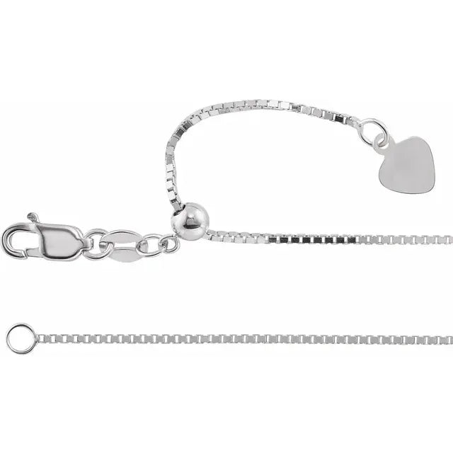 14K .85 mm Adjustable Box 16-22" Chain