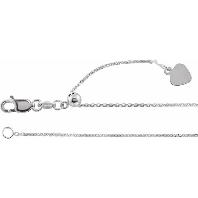 14K 1 mm Adjustable Cable 16-22" Chain