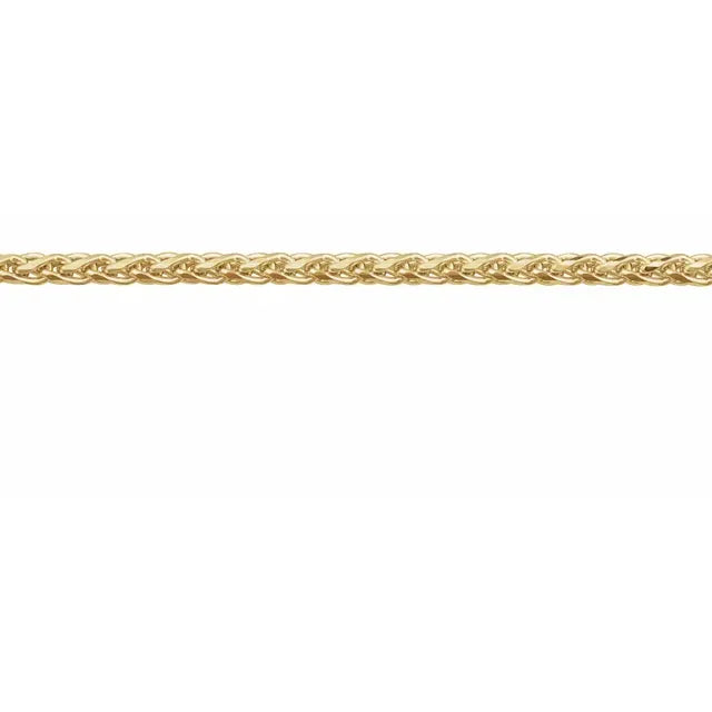 14K 1.5 mm Diamond-Cut Wheat Chain