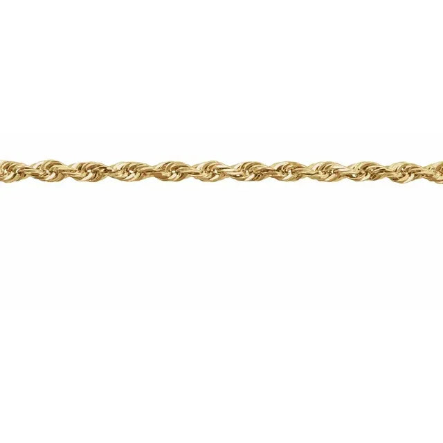 14K 1.3 mm Diamond Cut Rope Chain