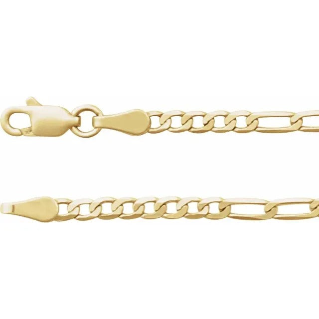 14K 2.5 mm Figaro 20" Chain