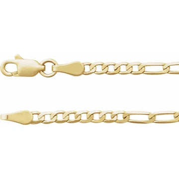 14K 2.5 mm Figaro 20" Chain