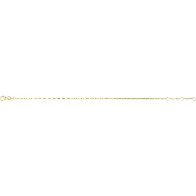 14K 1.25 mm Paperclip-Style 7" Chain