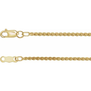 14K 1.7 mm Serpentine 16" Chain