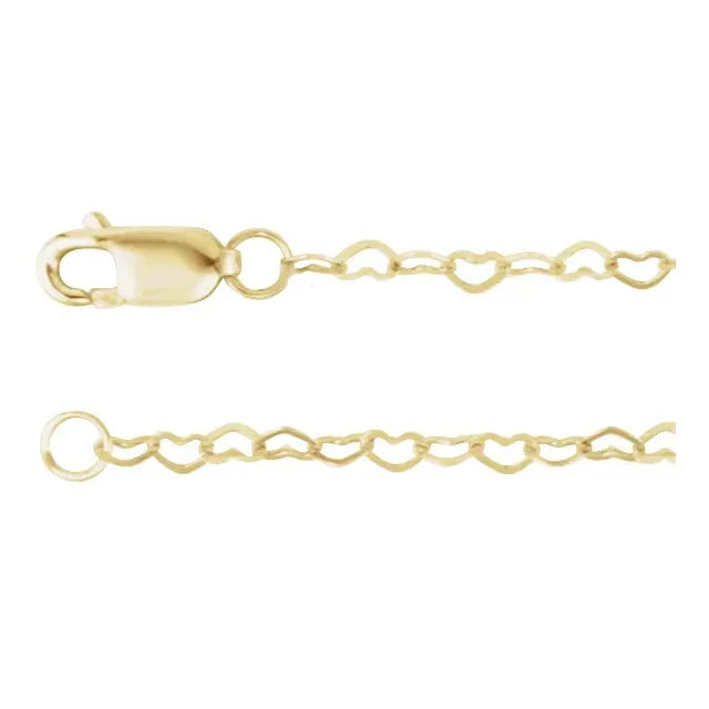 14K 1.9 mm Heart 18" Chain