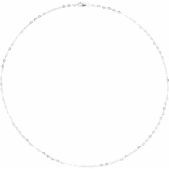 14K 1.9 mm Heart 18" Chain