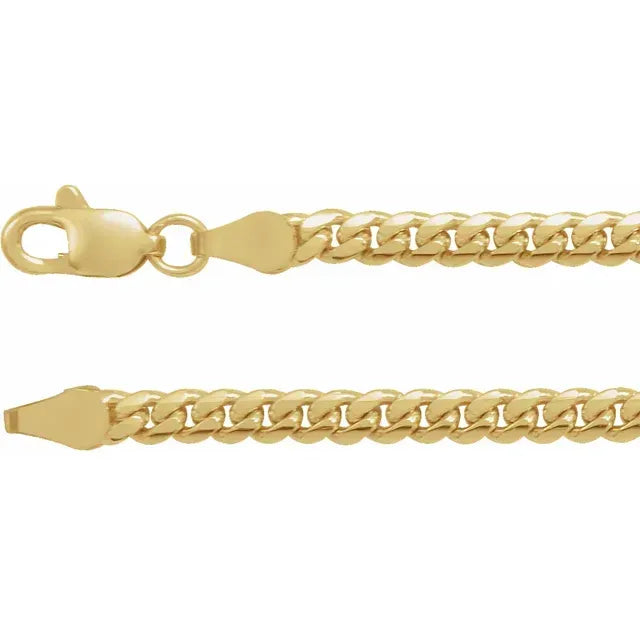 14K 3.3 mm Cuban Link Curb 18" Chain