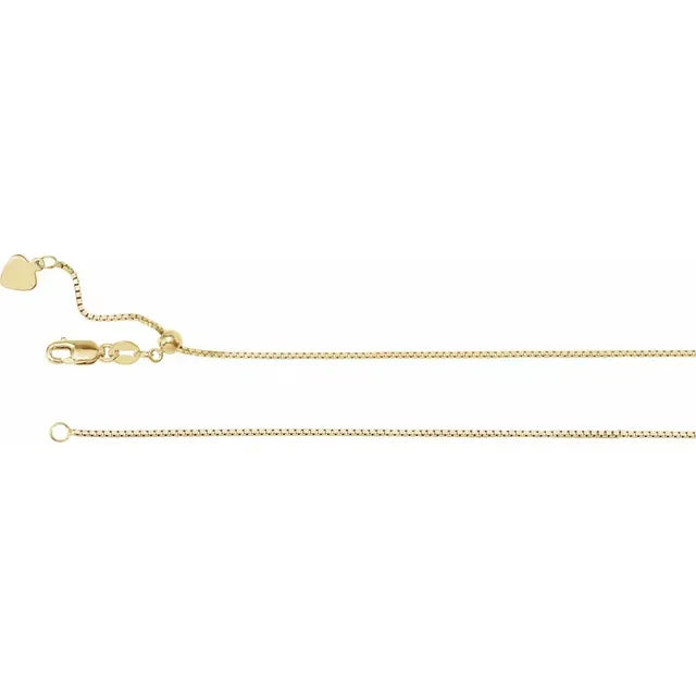14K .85 mm Adjustable Box 16-22" Chain