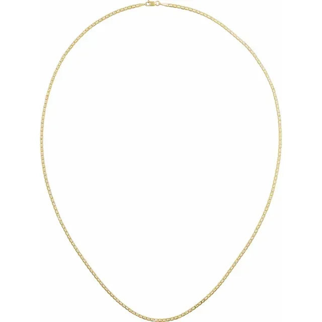 14K 1 mm Diamond-Cut Anchor Chain