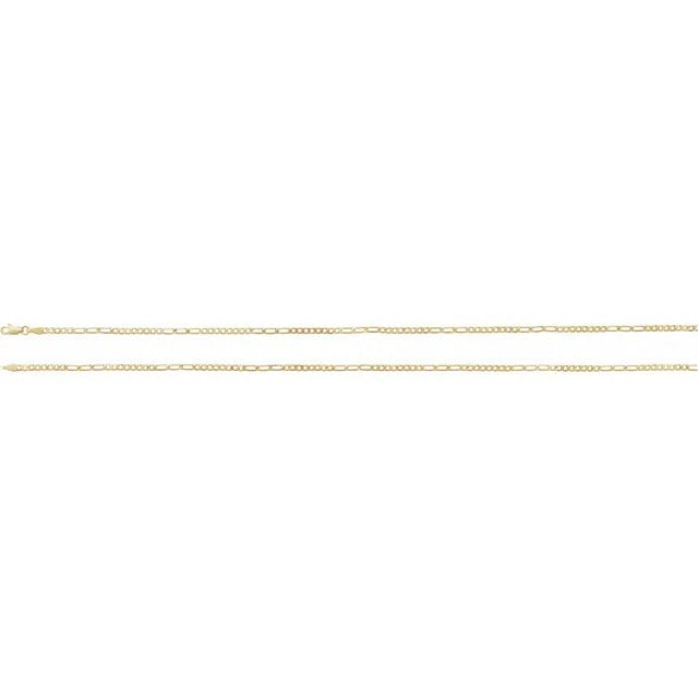 14K 2.5 mm Figaro 20" Chain