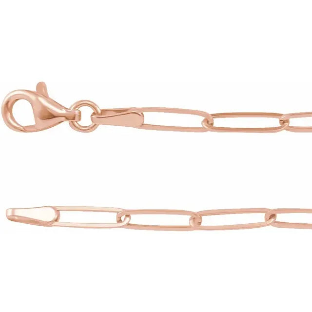 14K 2.6 mm Paperclip-Style 18" Chain
